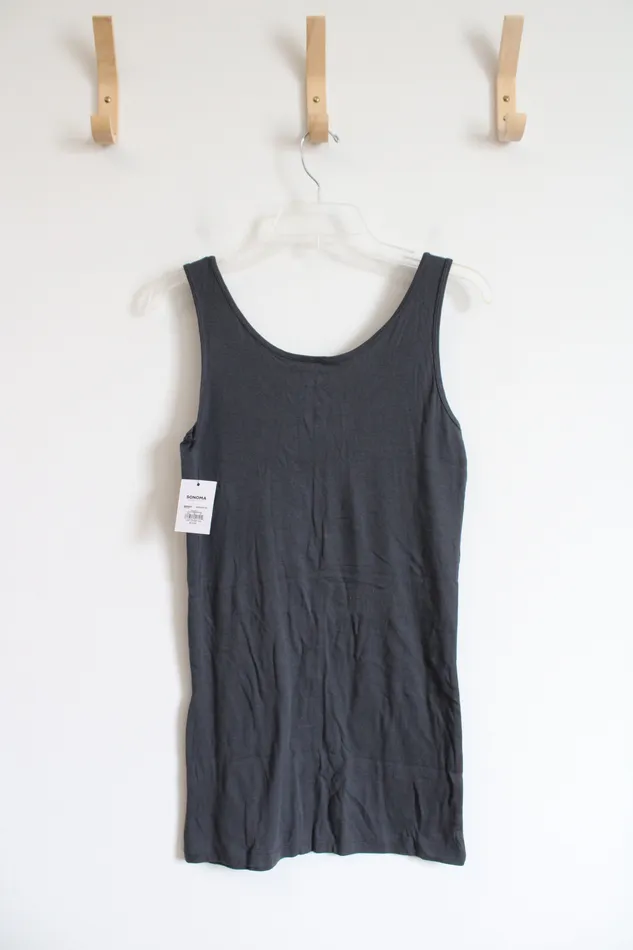 Sonoma NEW Sonoma Gray Everyday Tunic Tank M Earrings