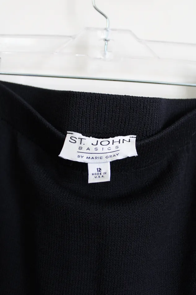 St John Basics By Marie Gray Black Knit Skirt 12 St John Necklaces
