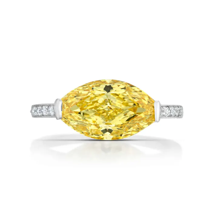 Stephen Silver Rings 303 Carat Fancy Intense Yellow Diamond Ring