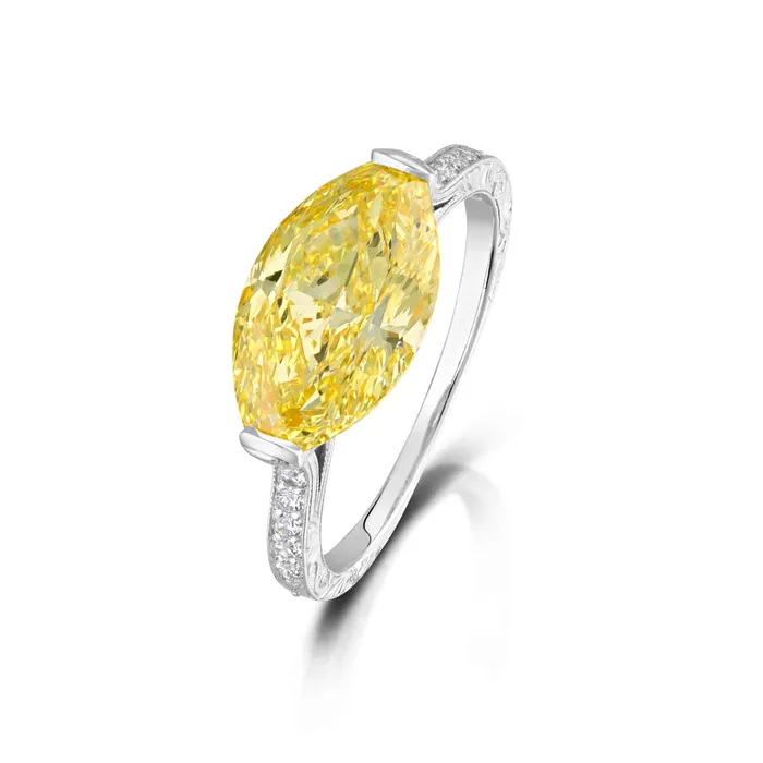 Stephen Silver Rings 303 Carat Fancy Intense Yellow Diamond Ring