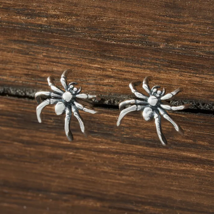 Sterling Silver Tiny Spider Studs Chadds Ford Jewelry Rings