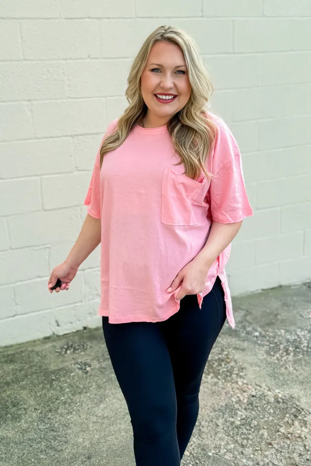 Sutton Oversized Pocket Top Pink Zenana Earrings