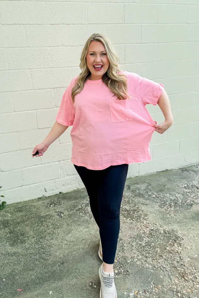Sutton Oversized Pocket Top Pink Zenana Earrings