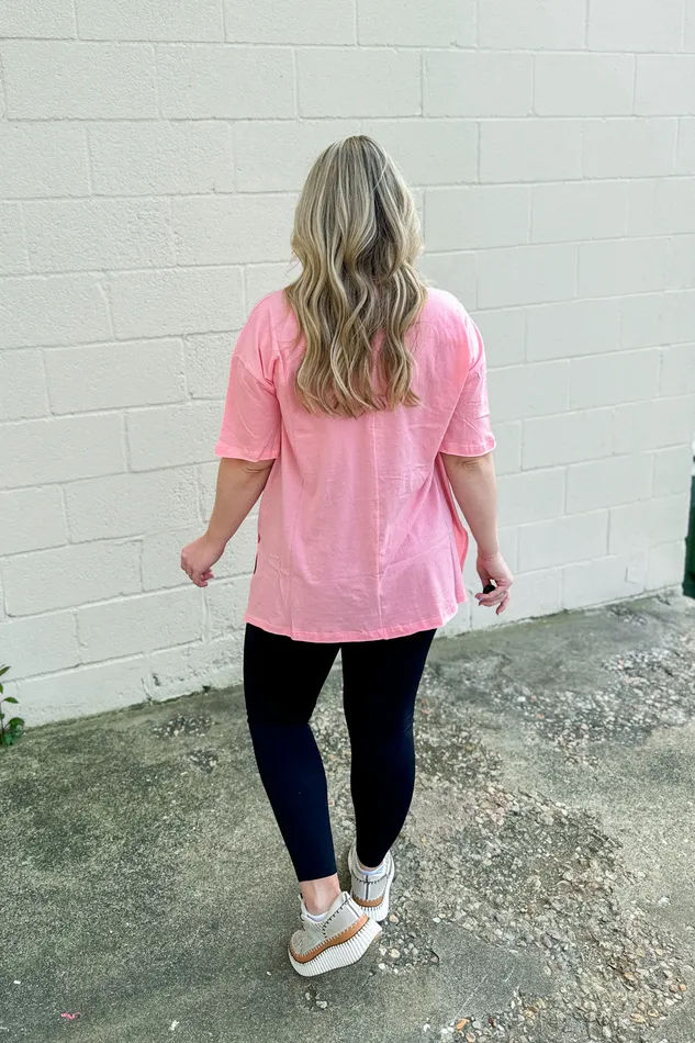 Sutton Oversized Pocket Top Pink Zenana Earrings