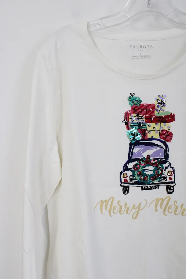 Talbots Earrings Talbots Christmas Merry Long Sleeved Shirt L
