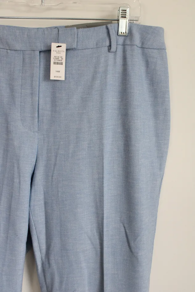 Talbots Rings NEW Talbots High Waist Straight Blue Pant 14W