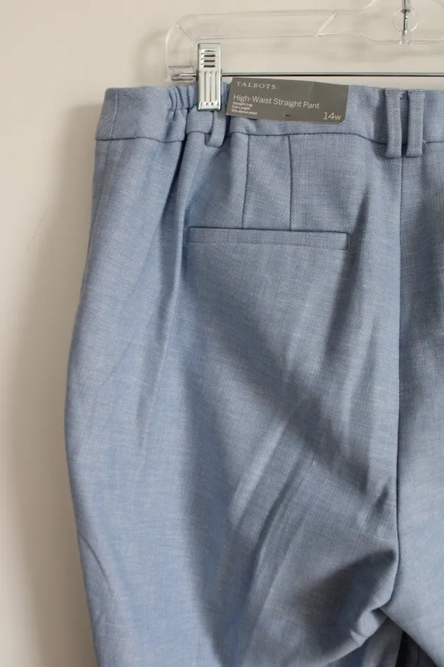Talbots Rings NEW Talbots High Waist Straight Blue Pant 14W
