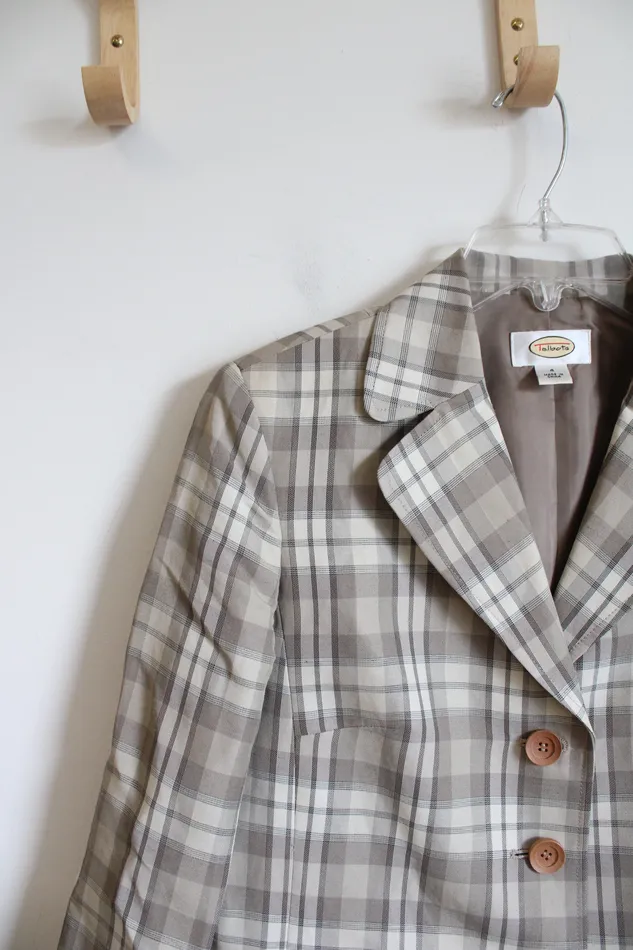 Talbots Tan Plaid Blazer 4 Talbots Earrings