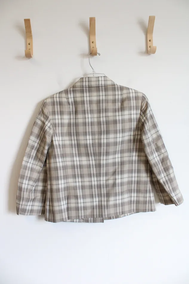 Talbots Tan Plaid Blazer 4 Talbots Earrings