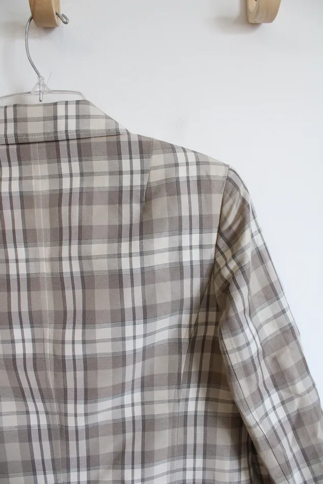 Talbots Tan Plaid Blazer 4 Talbots Earrings