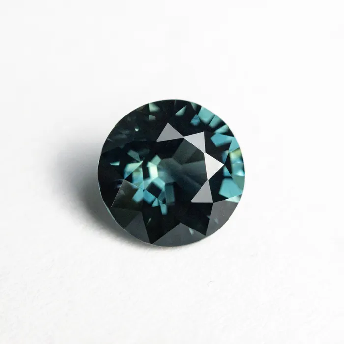 Teal Brilliant Sapphire 155ct Round Misfit Gems Rings