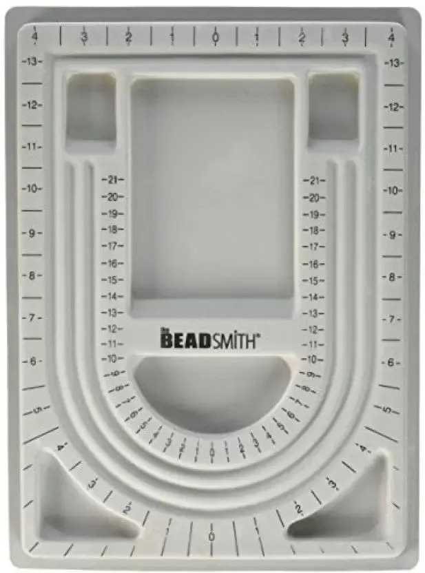 The Beadsmith Bead Board Grey Flocked 3 UShaped Channels Peppy Beads Earrings
