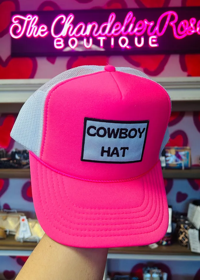 The Chandelier Rose Boutique COWBOY HAT HOT PINK CAP Earrings