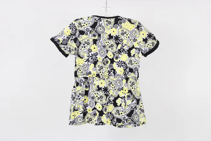 The Couture Rings The Couture Black Yellow Scrub Top S