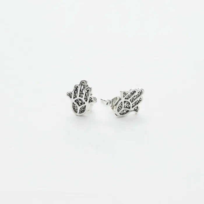 Tiger Mountain Earrings Hamsa Stud Earrings in Sterling Silver
