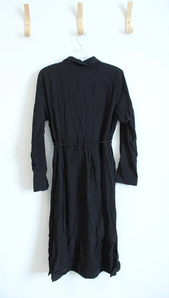 Time And Tru Black Button Down Long Sleeved Dress XL Time And Tru Necklaces