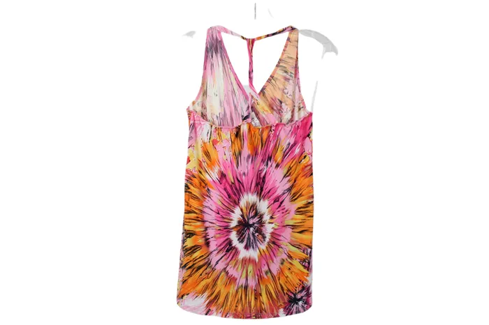 Topia Pink Orange Tank L Topia Earrings