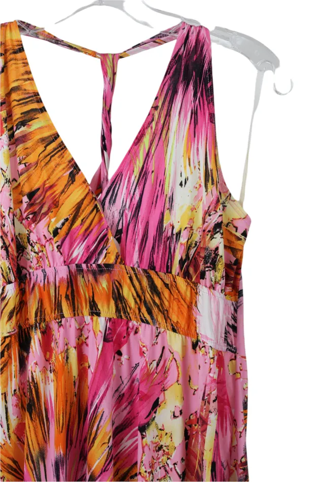 Topia Pink Orange Tank L Topia Earrings