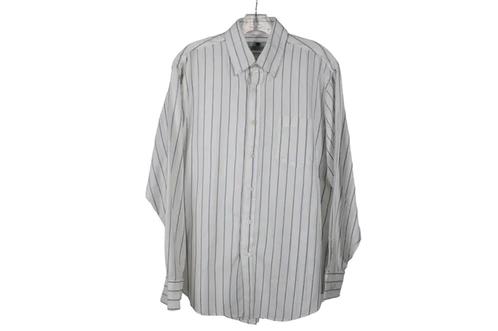 Traditional Classics Rings Traditional Classic White Blue Striped Shirt 16 12 3435