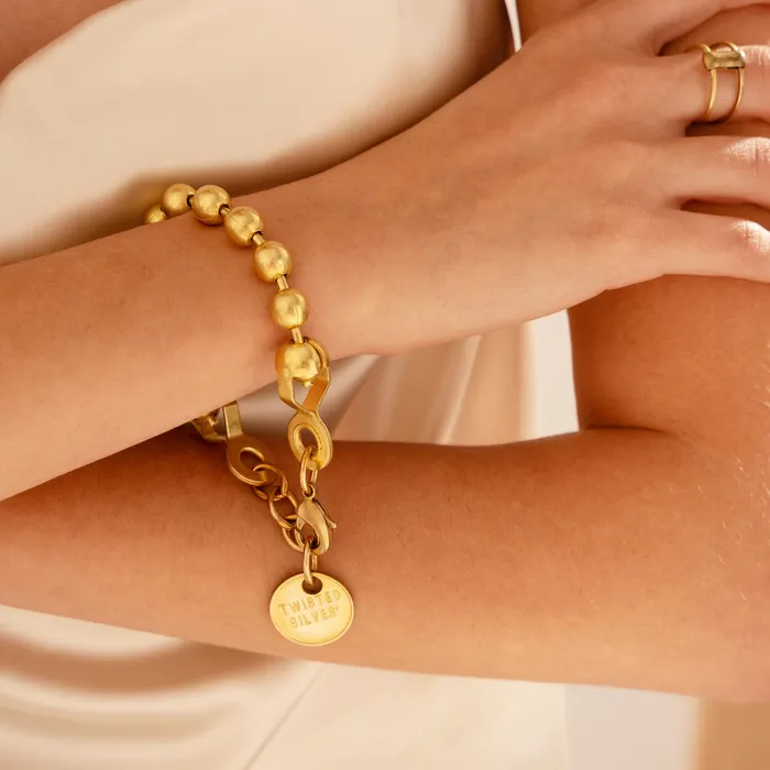 Twisted Silver Bracelets BALL CHAIN Bracelet