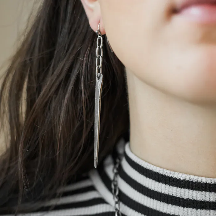 Twisted Silver TINE Earrings Earrings