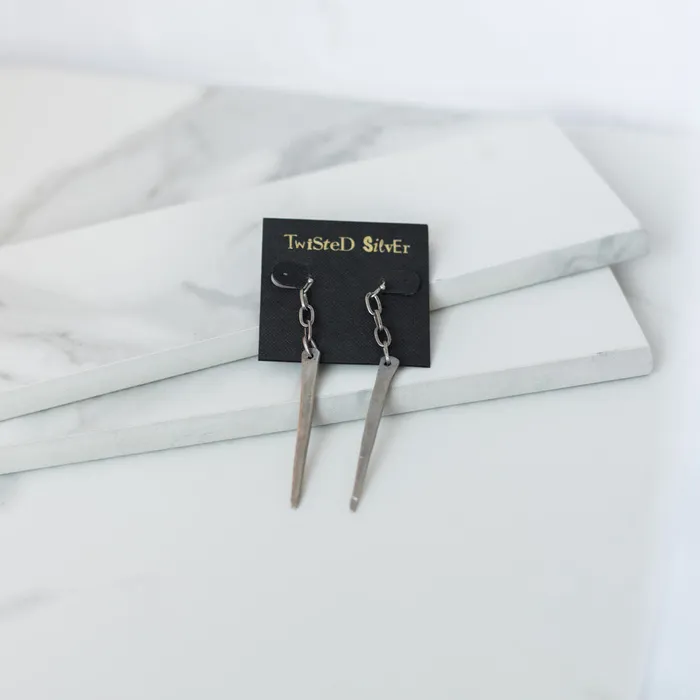 Twisted Silver TINE Earrings Earrings