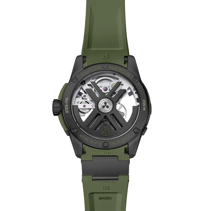 Ulysse Nardin Diver X Skeleton OPS 44mm Titanium Watch Ulysse Nardin Earrings