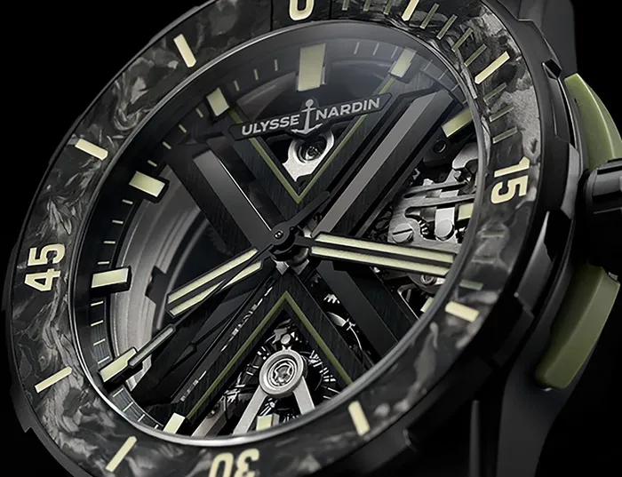 Ulysse Nardin Diver X Skeleton OPS 44mm Titanium Watch Ulysse Nardin Earrings