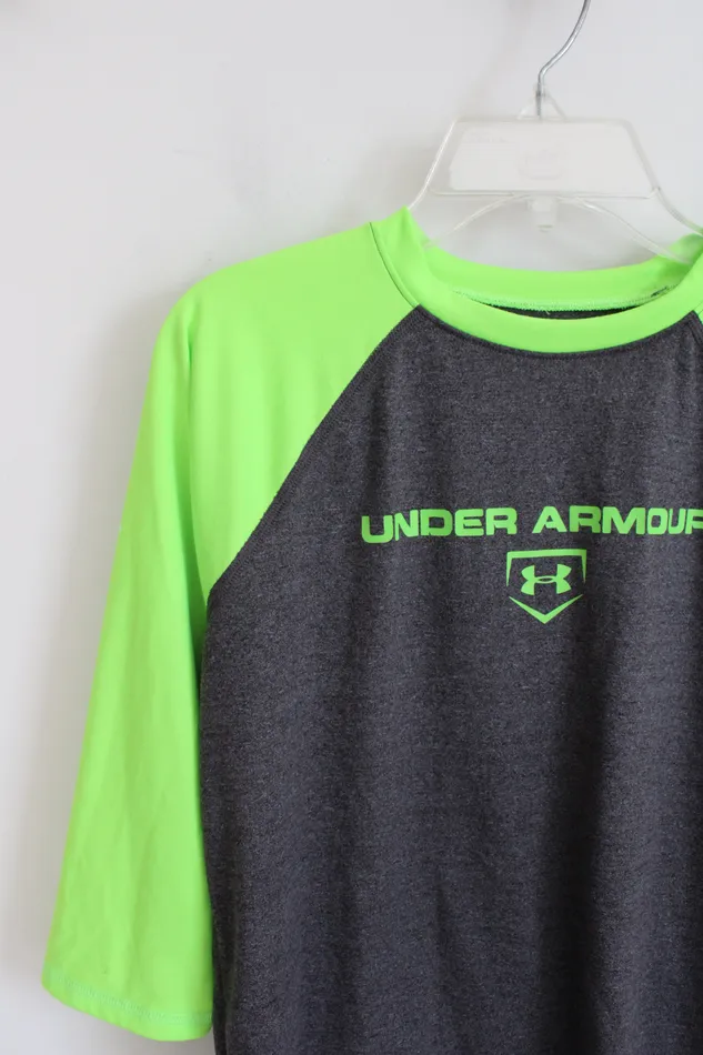 Under Armour Earrings Under Armour Loose Fit Gray Neon Green Baseball Tee L 1416