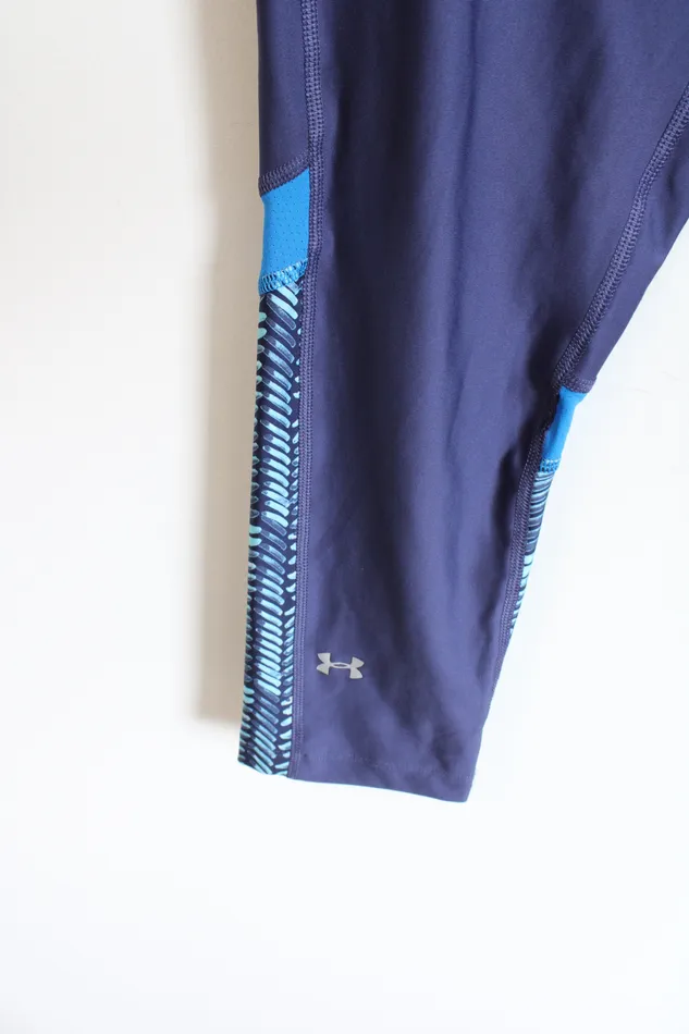 Under Armour Rings Under Armour Compression Blue Capri Legging M