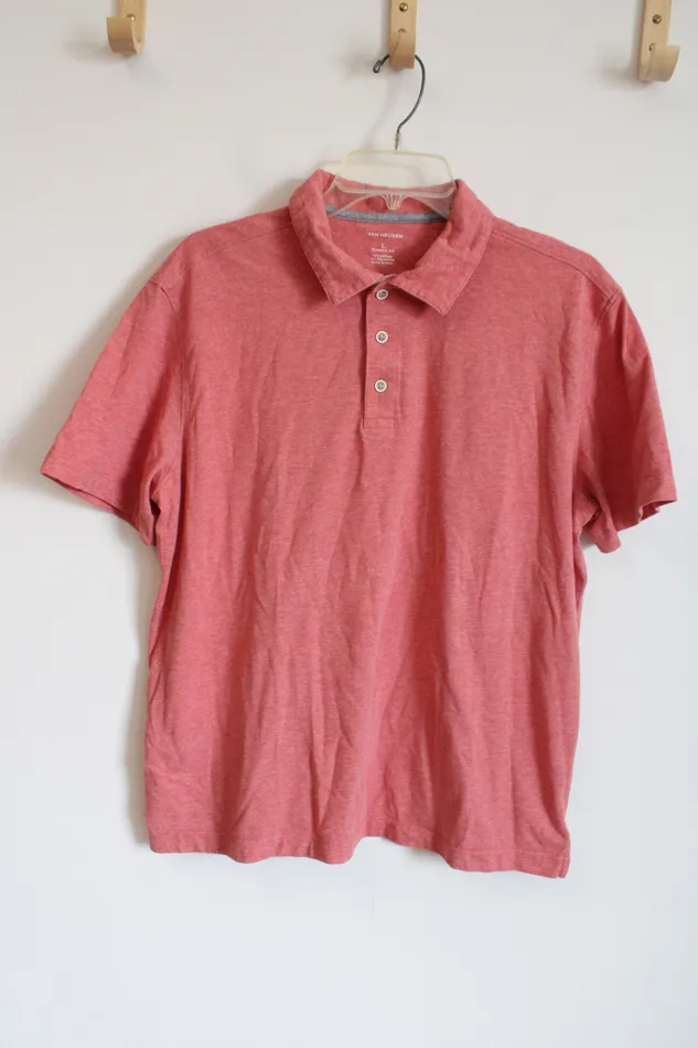 Van Heusen Coral Classic Fit Polo Shirt L Van Heusen Earrings