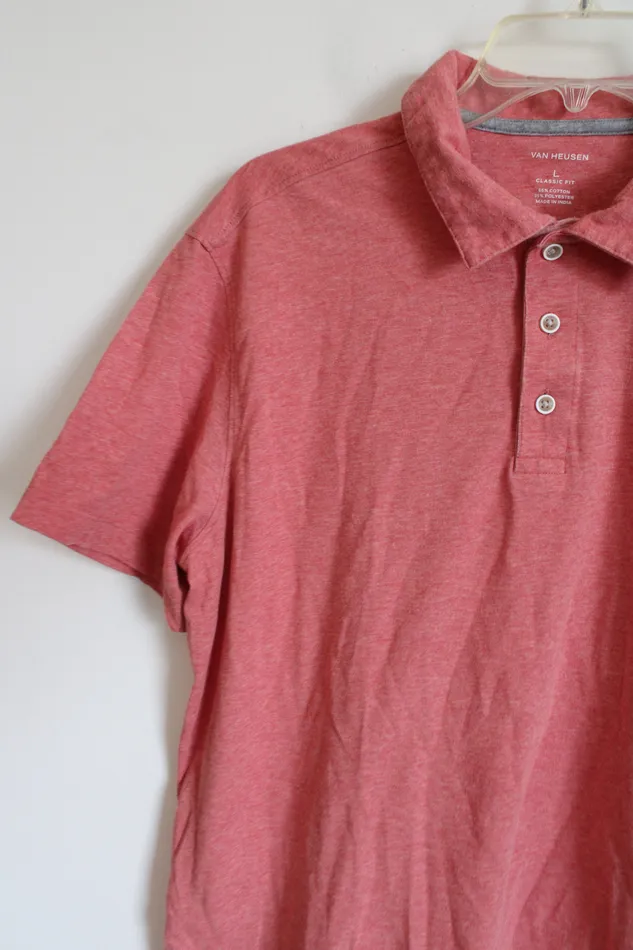 Van Heusen Coral Classic Fit Polo Shirt L Van Heusen Earrings