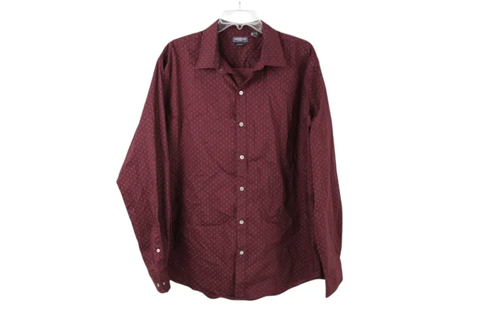 Van Heusen Earrings Van Heusen Flex Slim Fit Burgundy Patterned Button Down Shirt XL Van Heusen Earrings Van Heusen Flex Slim Fit Burgundy Patterned Button Down Shirt XL