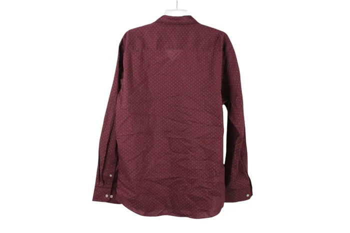 Van Heusen Earrings Van Heusen Flex Slim Fit Burgundy Patterned Button Down Shirt XL
