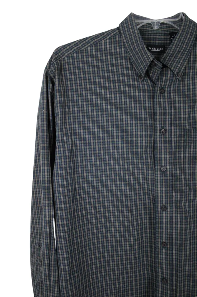 Van Heusen Earrings Van Heusen Green Plaid Shirt L 1616 12