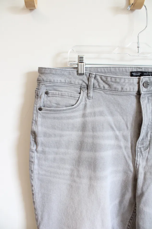 Vera Wang Earrings Simply Vera Wang Relaxed Boyfriend Crop Gray Jeans 18