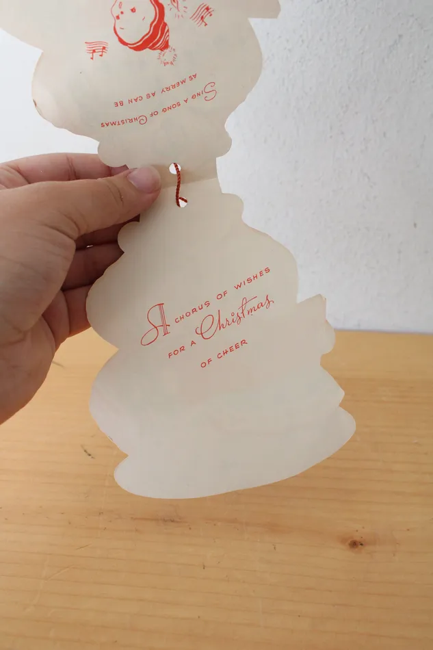 Vintage Carolers Christmas Card Ornament Jubilee Thrift Earrings
