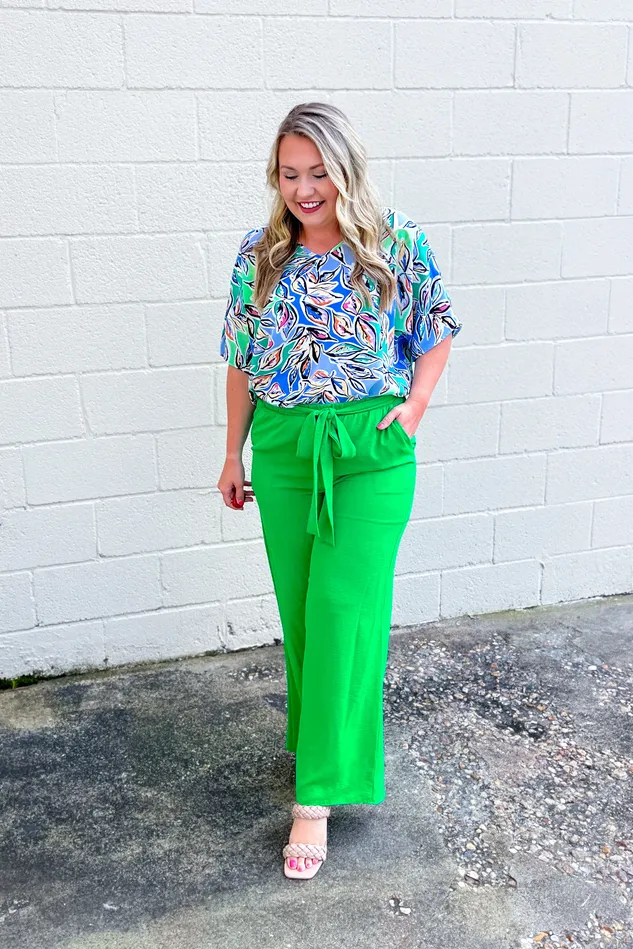 Walk On By Pants Kelly Green Spin USA Earrings