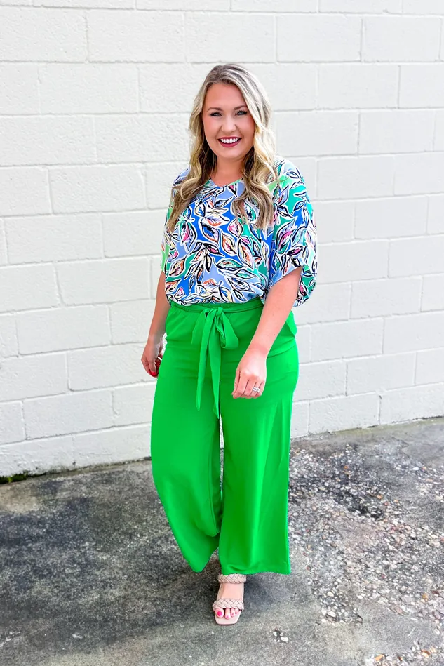 Walk On By Pants Kelly Green Spin USA Earrings
