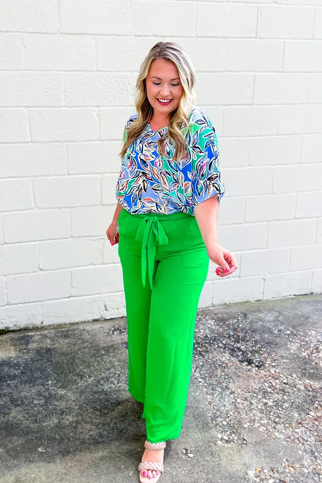 Walk On By Pants Kelly Green Spin USA Earrings