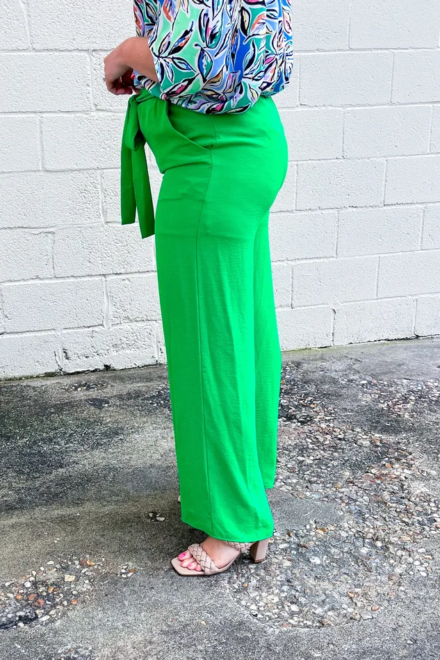 Walk On By Pants Kelly Green Spin USA Earrings