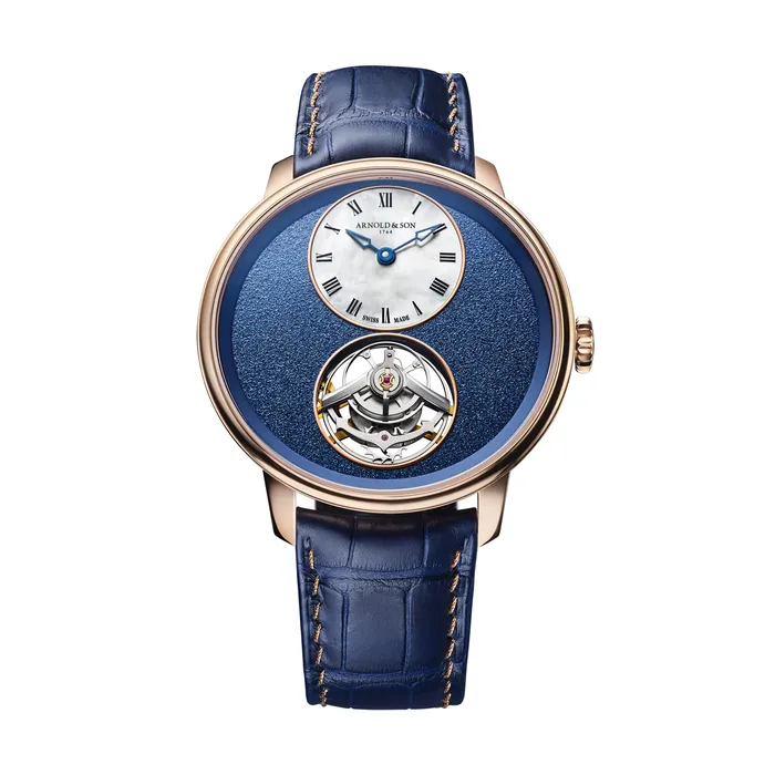 Watches Arnold Son Arnold Son Ultrathin Tourbillon Gold Blue Watch