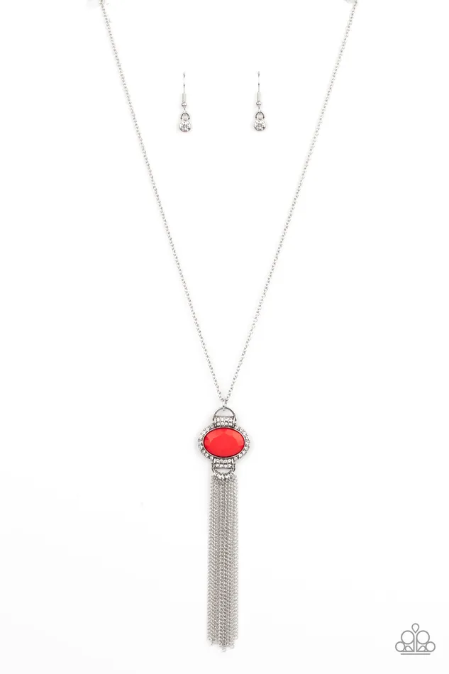 What GLOWS Up Red Paparazzi Accessories Earrings