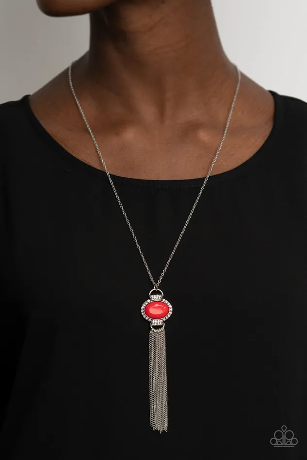 What GLOWS Up Red Paparazzi Accessories Earrings