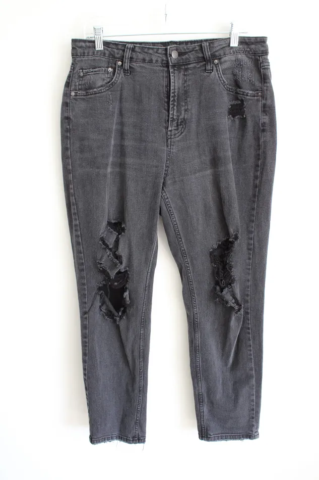 Wild Fable Rings Wild Fable Washed Out Black Denim High Rise Mom Jeans 10