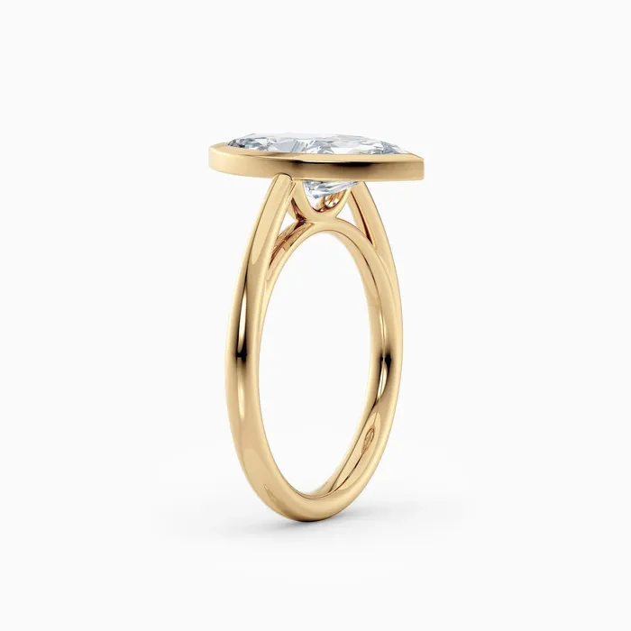 Winnie Cathedral Radiant Bezel Engagement Ring Honey Jewelry Co Rings