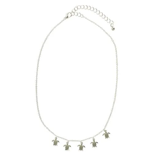 WORLDENDIMPORTS Necklaces VivaLife Tiny Silver Turtles Charms Necklace 16