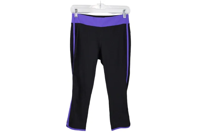 Xersion Black Purple Capri Fitted Legging S Xersion Rings