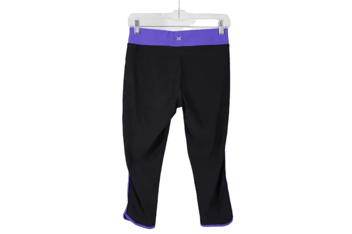 Xersion Black Purple Capri Fitted Legging S Xersion Rings