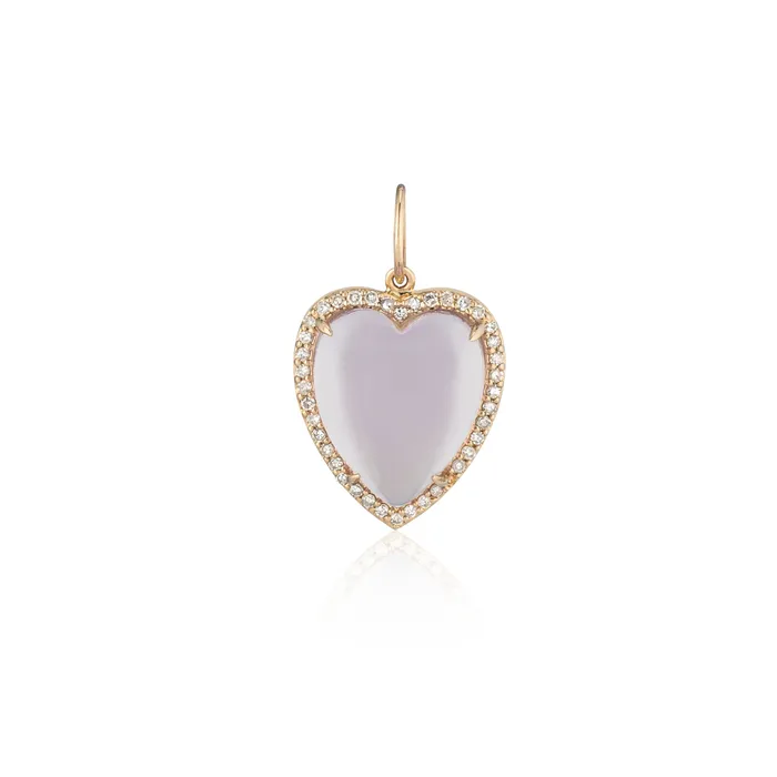 Yellow Gold Diamond and Sheer Amethyst Chubby Heart Charm RACHEL LYNN CHICAGO Necklaces Yellow Gold Diamond and Sheer Amethyst Chubby Heart Charm RACHEL LYNN CHICAGO Necklaces